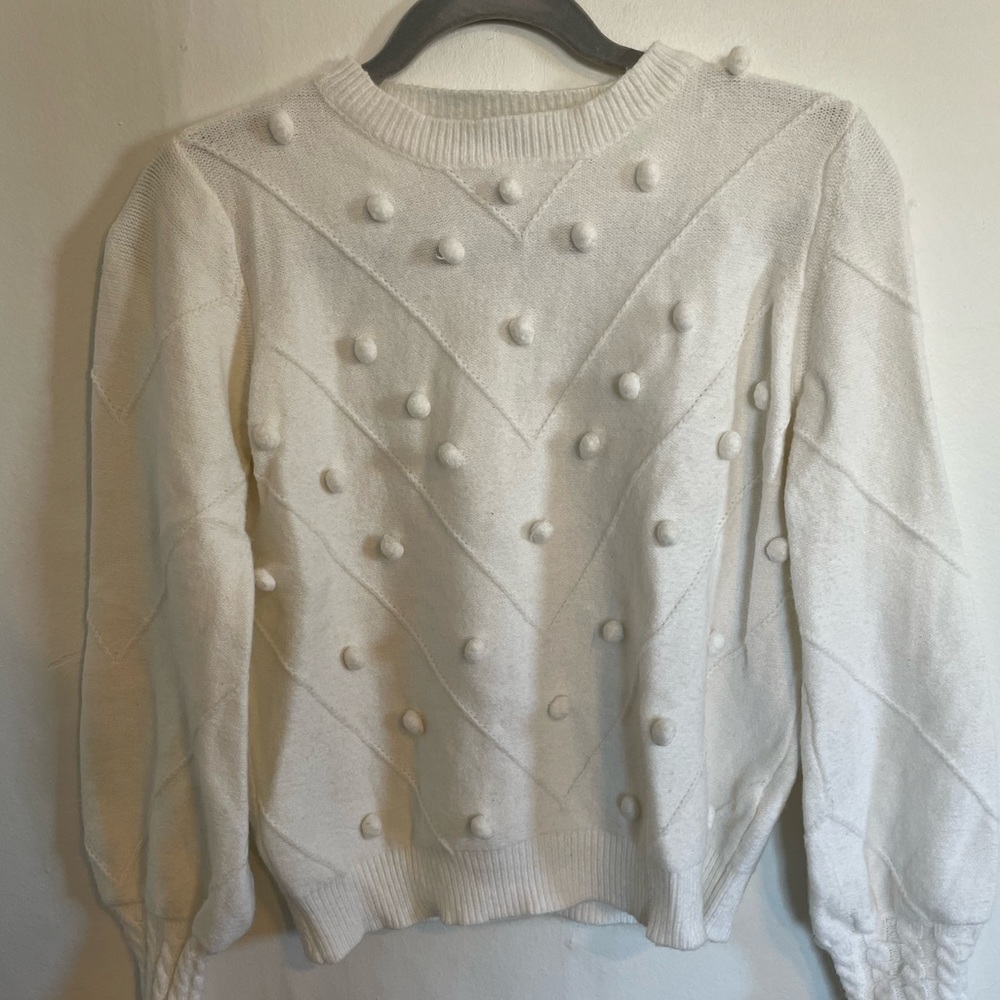 Textured White Sweater